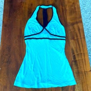 Rebecca Beeson teal halter tank top
